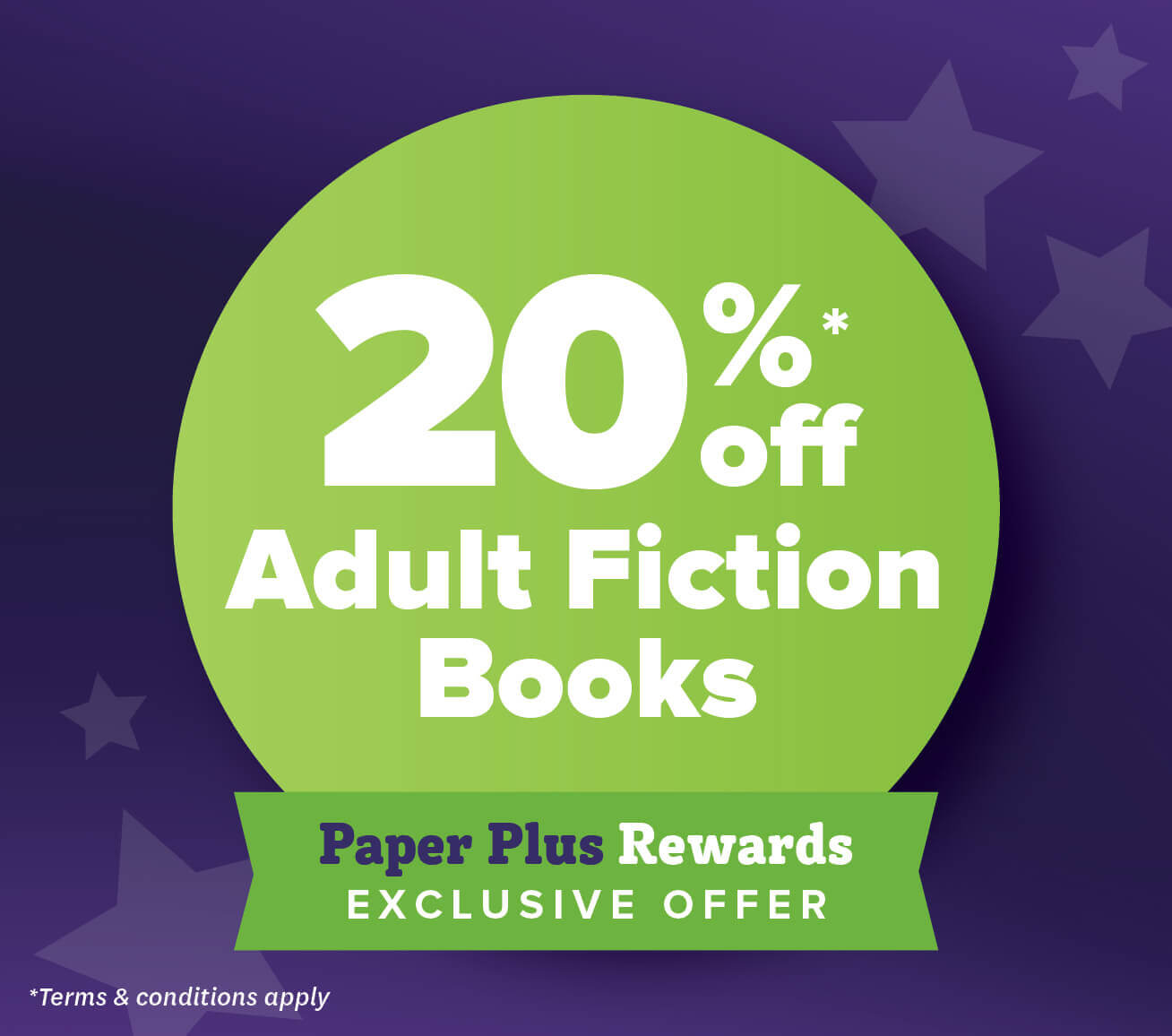 Paper Plus Rewards exclusive adult fiction discount