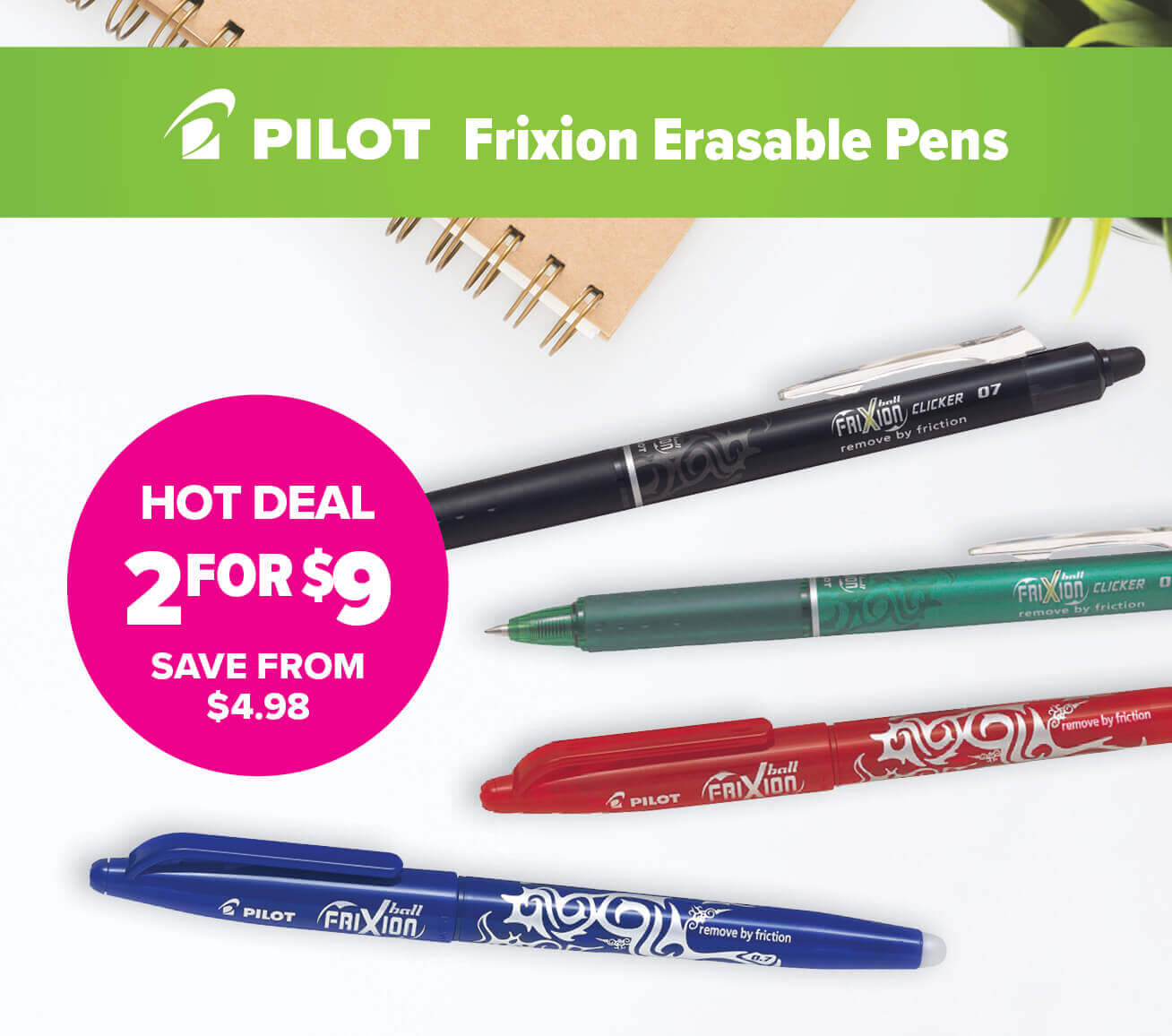 Pilot Frixion Clicker Erasable Pens